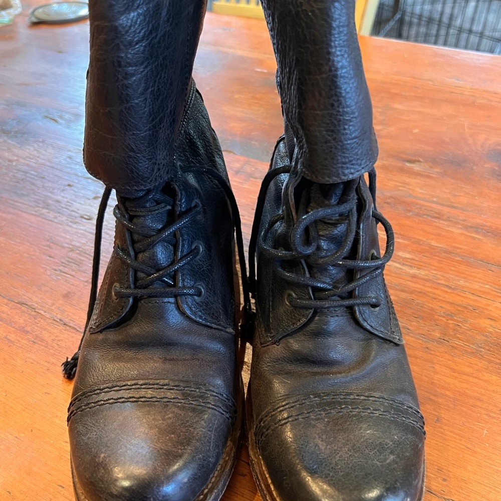 All Saints black leather boots size 8